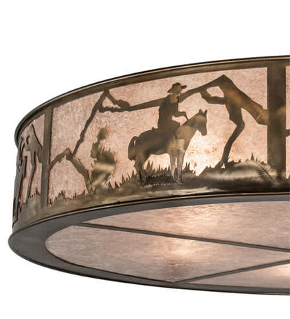 Cowboy 6 Light 49" Wide Semi-Flush Drum Ceiling Fixture
