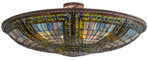 Fleur-De-Lis 40" Wide Semi-Flushmount Ceiling Light