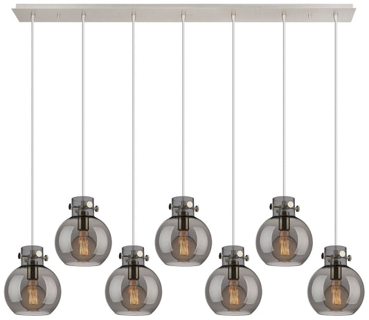 Milan 36.13" Wide 5 Light Matte Black Linear Pendant With Clear Shade
