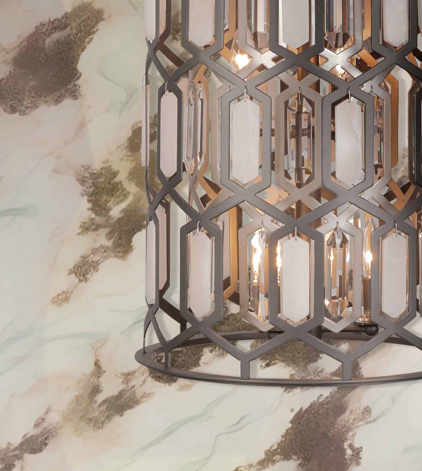 Hexly 9 Light 16" Wide Crystal Pendant