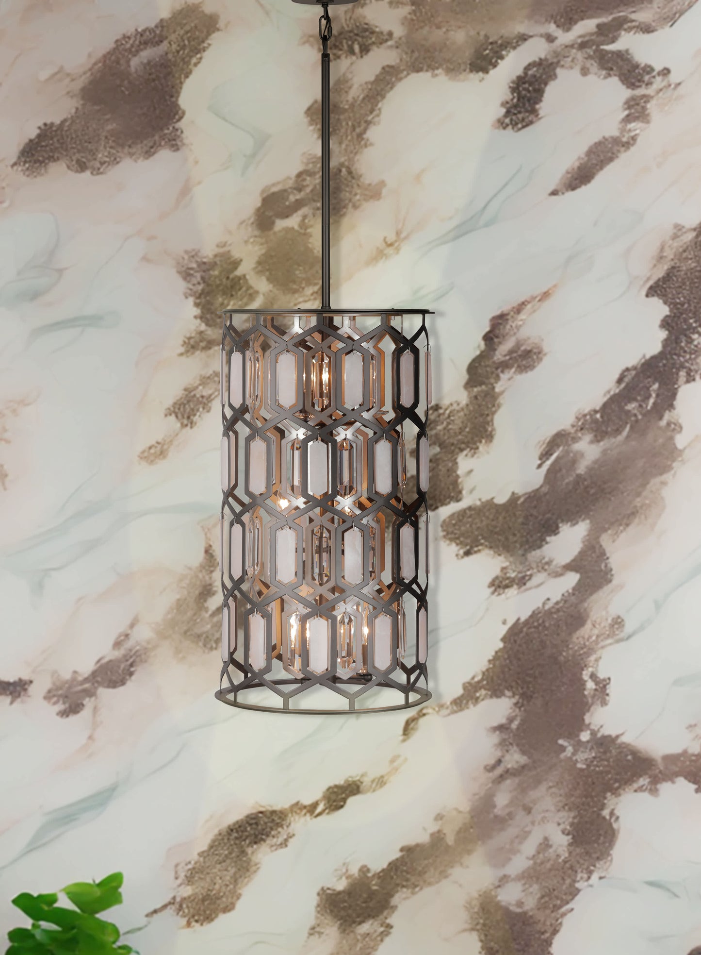 Hexly 9 Light 16" Wide Crystal Pendant