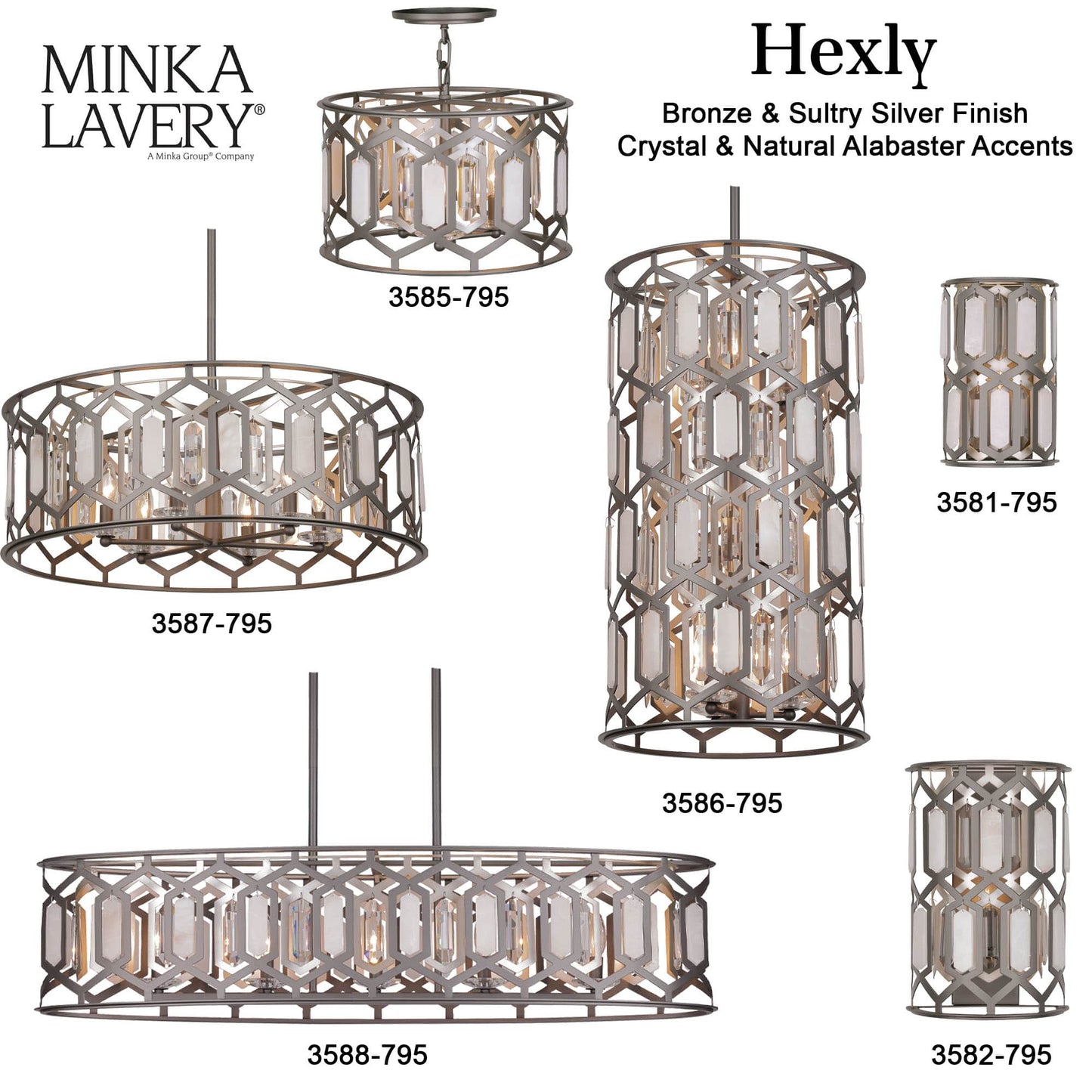 Hexly 9 Light 16" Wide Crystal Pendant
