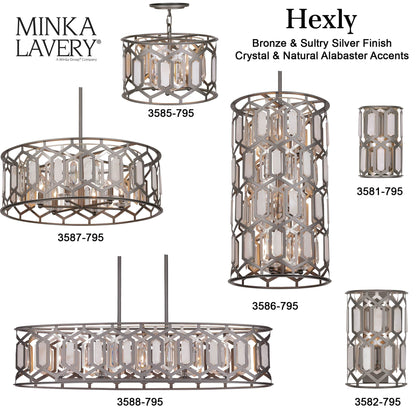 Hexly 9 Light 16" Wide Crystal Pendant