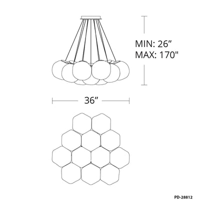 Cosmic 12 Light 36" Wide LED Suspension Multi Light Pendant