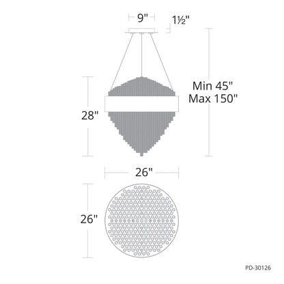 Luzerne 26" Wide LED Suspension Pendant