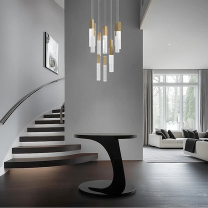 Modern Forms Cinema 20" Wide LED Crystal Multi Light Pendant with Clear, Seedy Crystal Shades