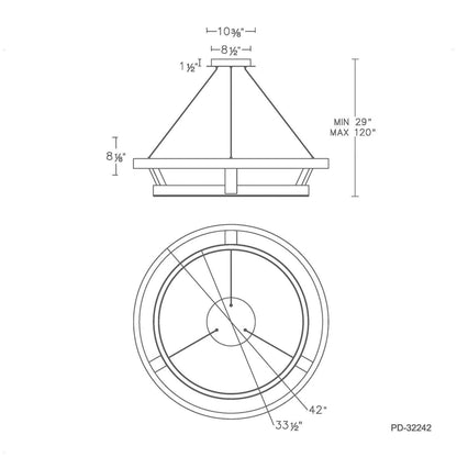 Imperial 42" Wide LED Ring Chandelier