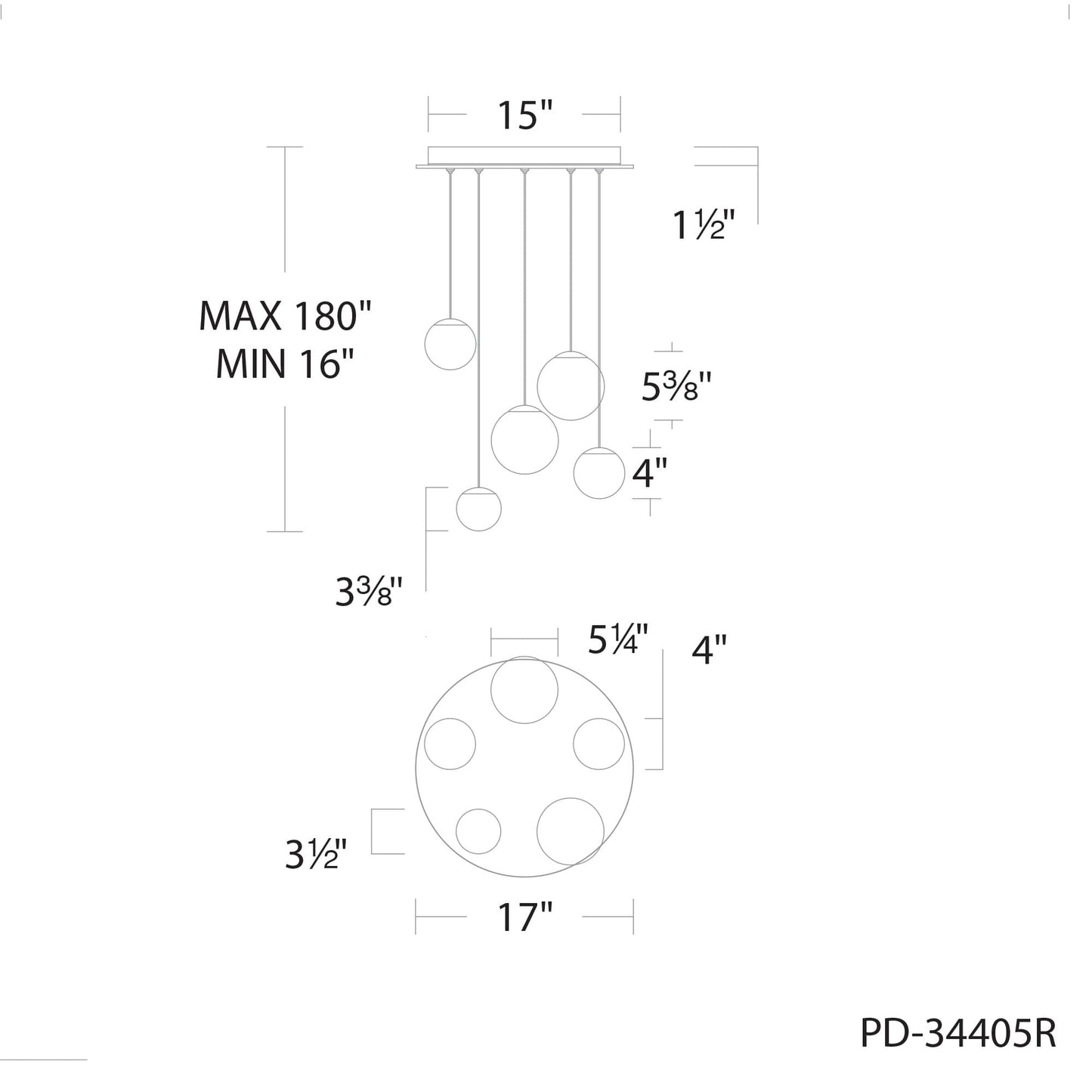 Pisces 5 Light 17" Wide LED Multi Light Pendant