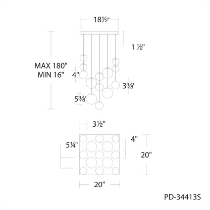 Pisces 13 Light 20" Wide LED Multi Light Pendant