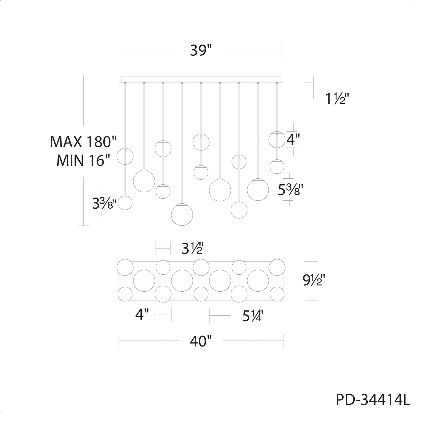 Pisces 14 Light 10" Wide LED Linear Pendant