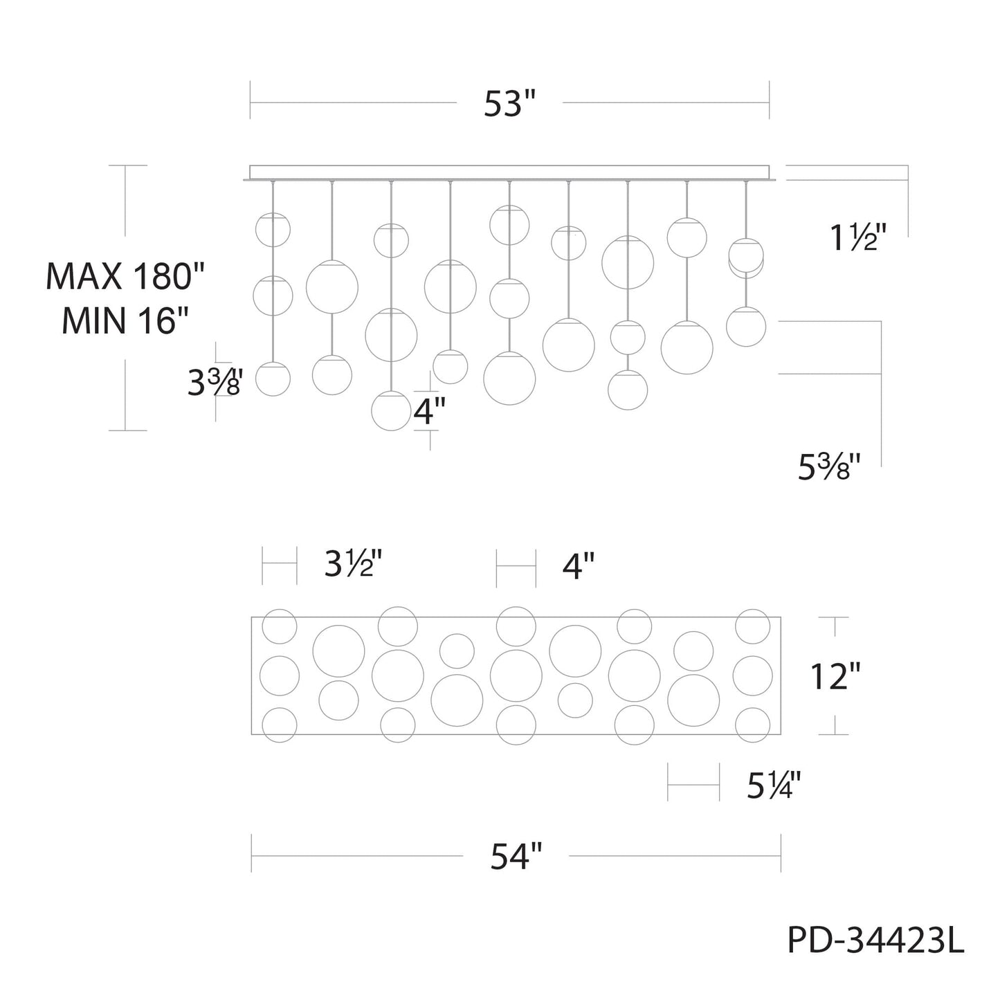 Pisces 23 Light 12" Wide LED Linear Pendant