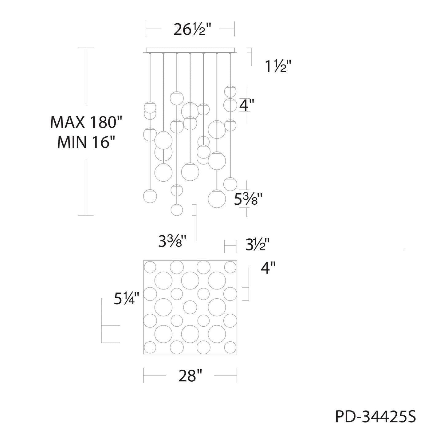 Pisces 25 Light 28" Wide LED Multi Light Pendant