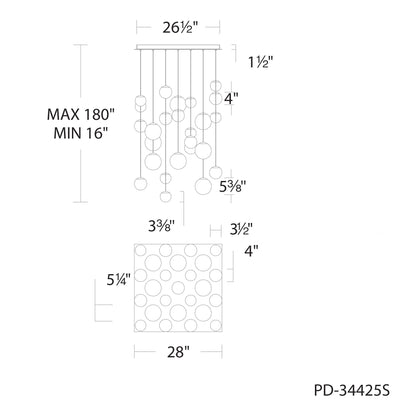 Pisces 25 Light 28" Wide LED Multi Light Pendant