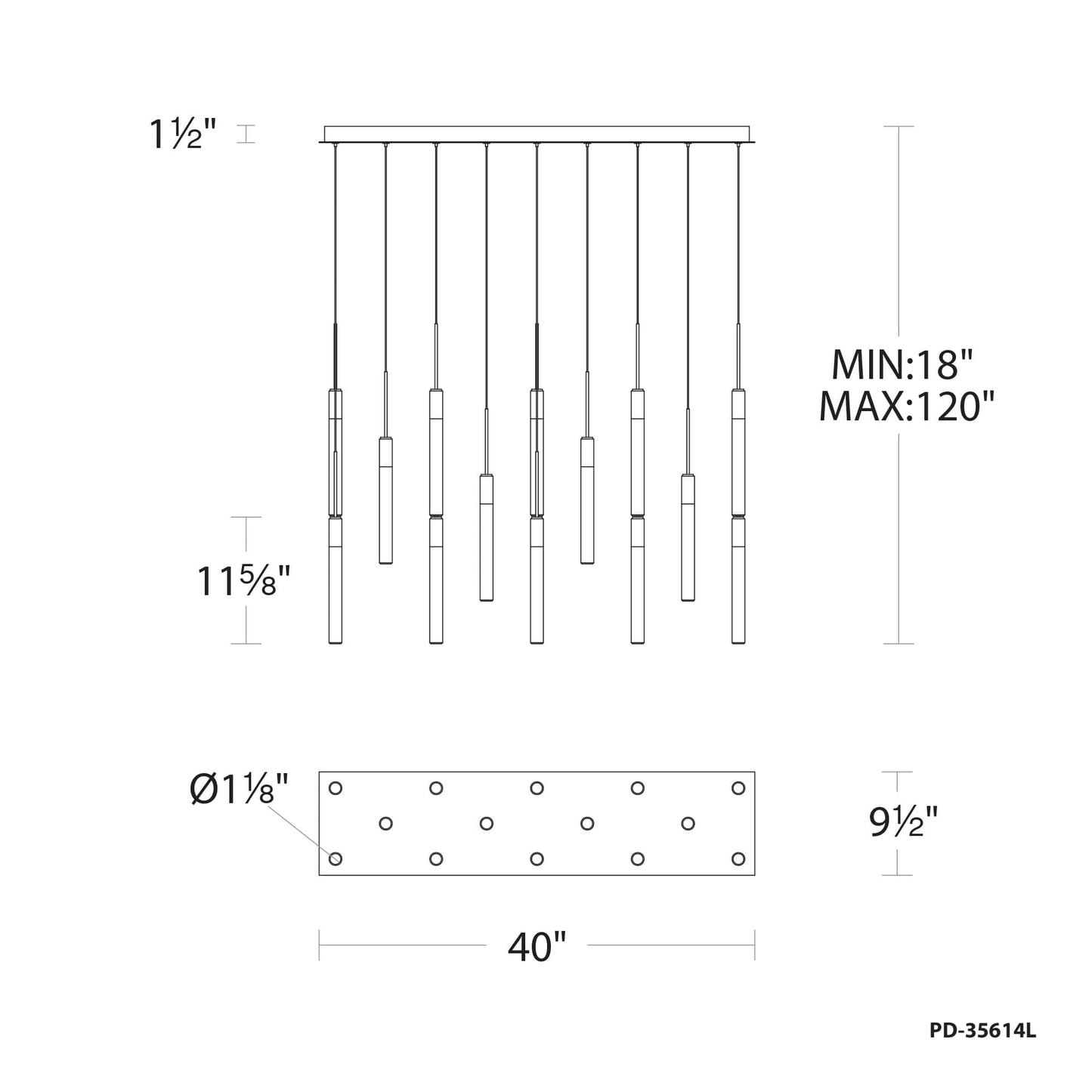 Magic 14 Light 10" Wide LED Abstract Multi Light Pendant