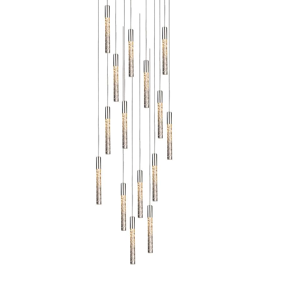 Magic 15 Light 23" Wide LED Multi Light Pendant with Piastra Crystal Shades