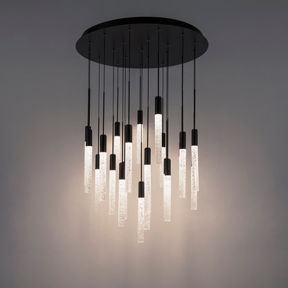 Magic 21 Light 26" Wide LED Multi Light Pendant with Piastra Crystal Shades