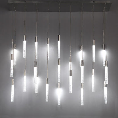 Modern Forms Magic 23 Light 54" Wide LED Linear Multi Light Pendant with Piastra Crystal Shades