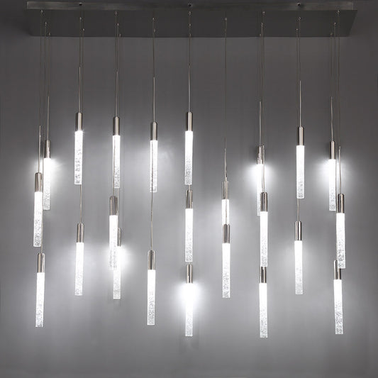 Modern Forms Magic 23 Light 54" Wide LED Linear Multi Light Pendant with Piastra Crystal Shades