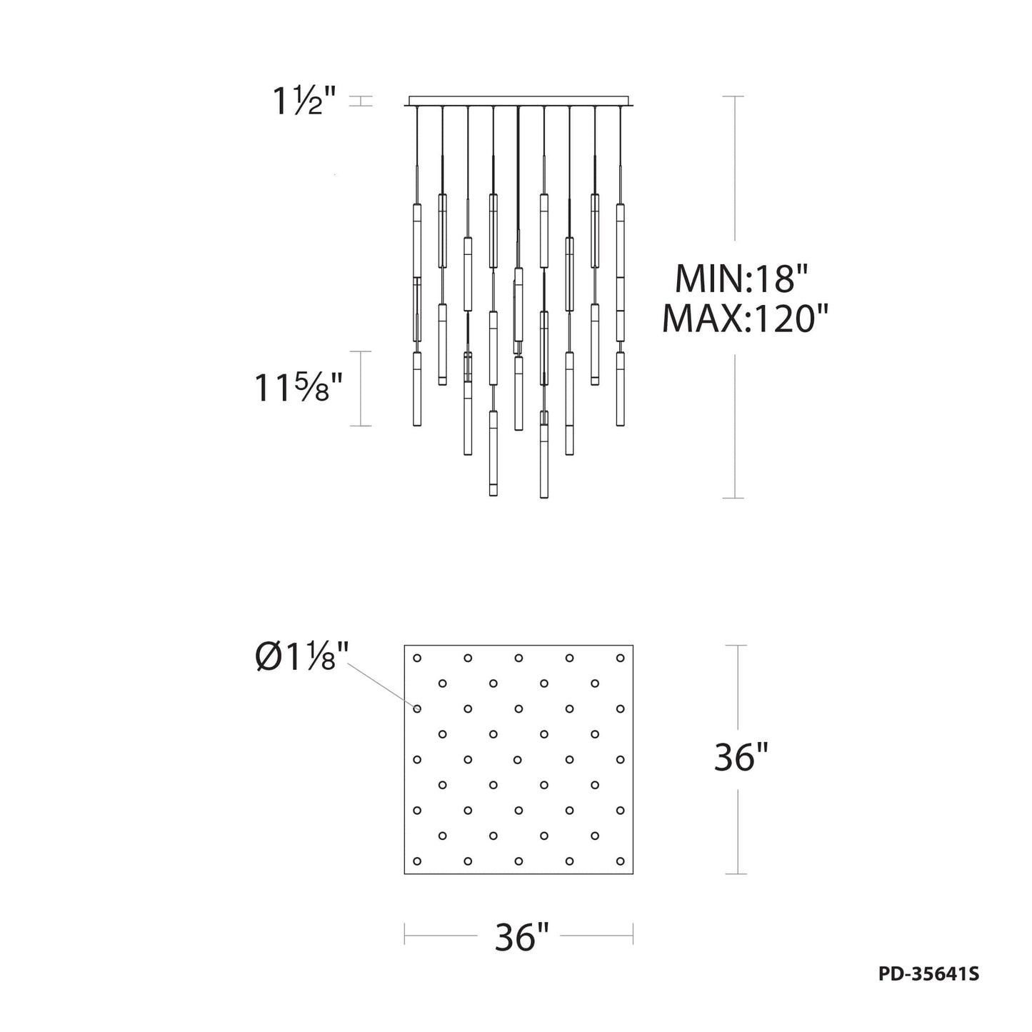 Magic 41 Light 36" Wide LED Abstract Multi Light Pendant
