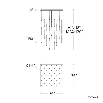 Magic 41 Light 36" Wide LED Abstract Multi Light Pendant