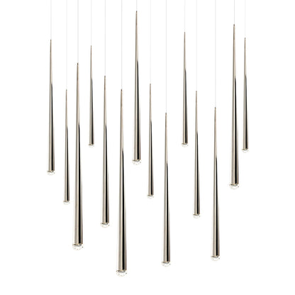 Cascade 14 Light 10" Wide LED Crystal Multi Light Pendant