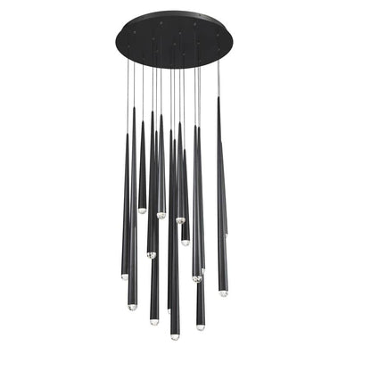 Cascade 15 Light 23" Wide LED Suspended Multi Light Pendant with K-2 Hand Cut Clear Crystal Shades