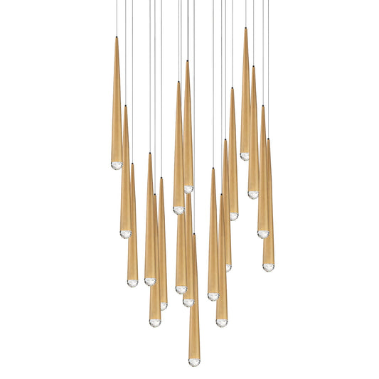 Cascade 26" Wide LED Suspended Pendant with K-2 Hand Cut Clear Crystal Shade
