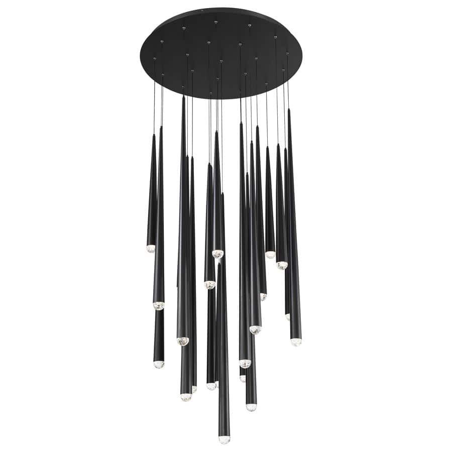 Cascade 26" Wide LED Suspended Pendant with K-2 Hand Cut Clear Crystal Shade