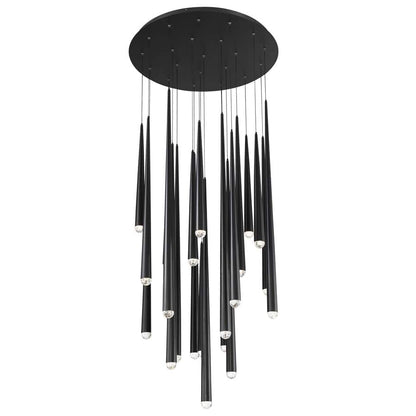 Cascade 26" Wide LED Suspended Pendant with K-2 Hand Cut Clear Crystal Shade