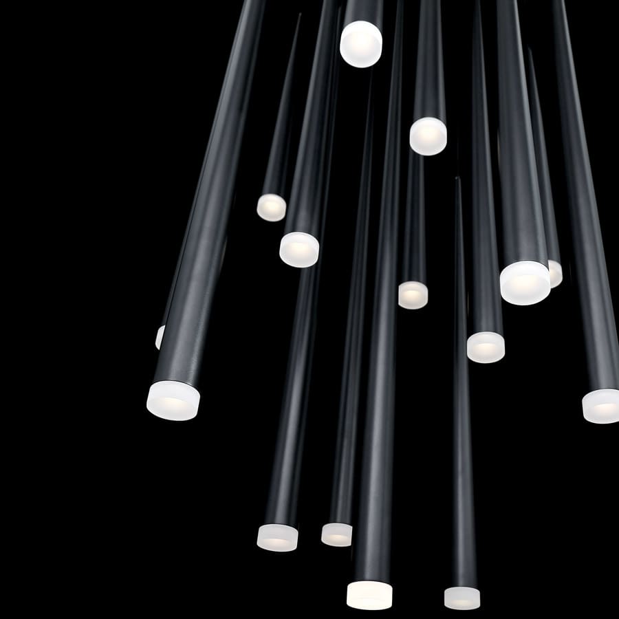 Cascade 15 Light 23" Wide LED Crystal Multi Light Pendant with Frosted Glass Endcap Shades