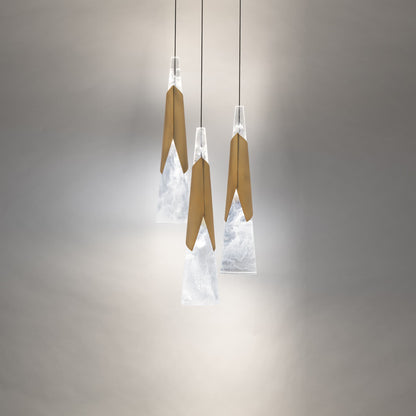 Kilt 3 Light 12" Wide LED Suspension Multi Light Pendant
