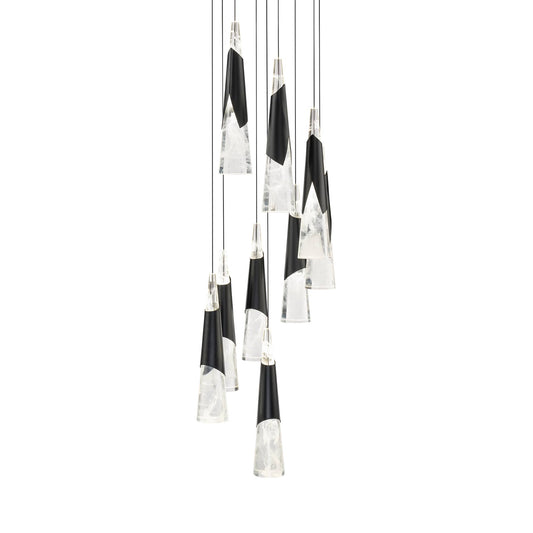Kilt 9 Light 17" Wide LED Suspension Multi Light Pendant
