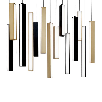 Chaos 14 Light 10" Wide LED Suspension Linear Pendant