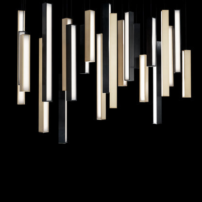 Chaos 23 Light 12" Wide LED Suspension Linear Pendant