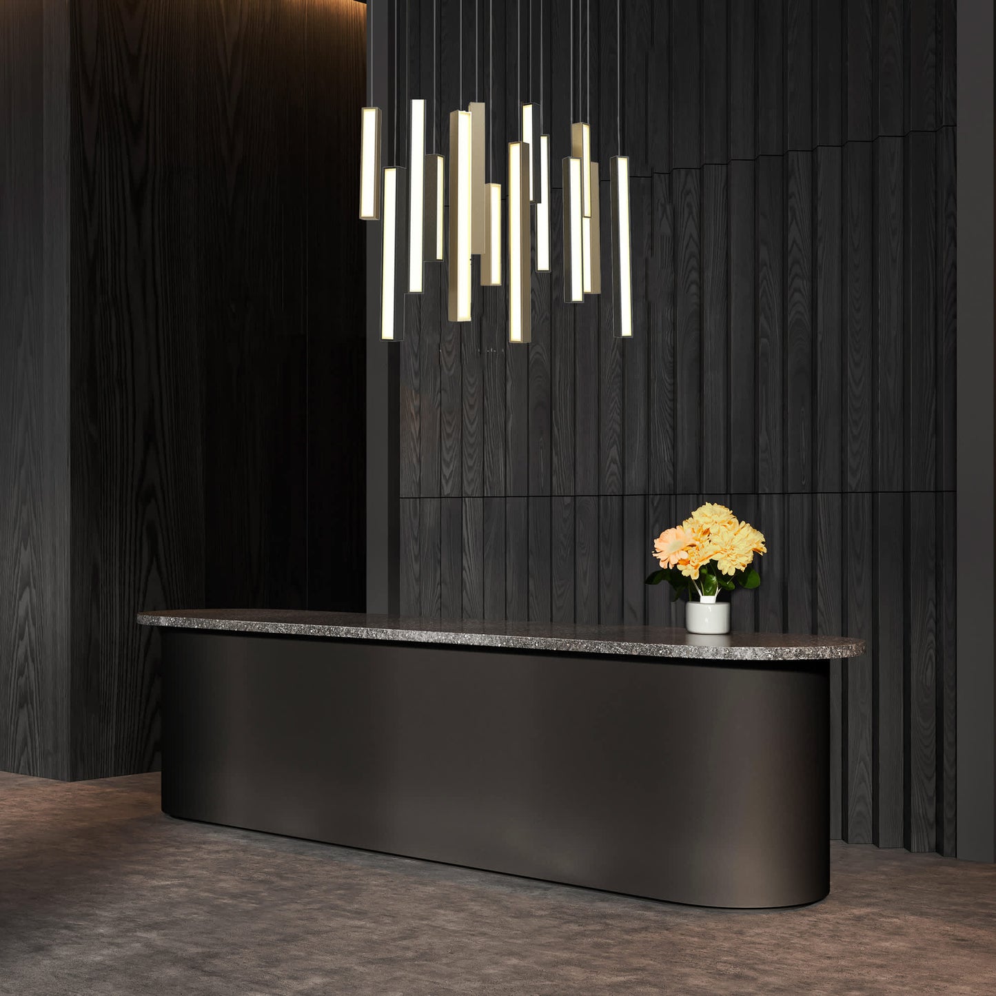 Chaos 23 Light 12" Wide LED Suspension Linear Pendant