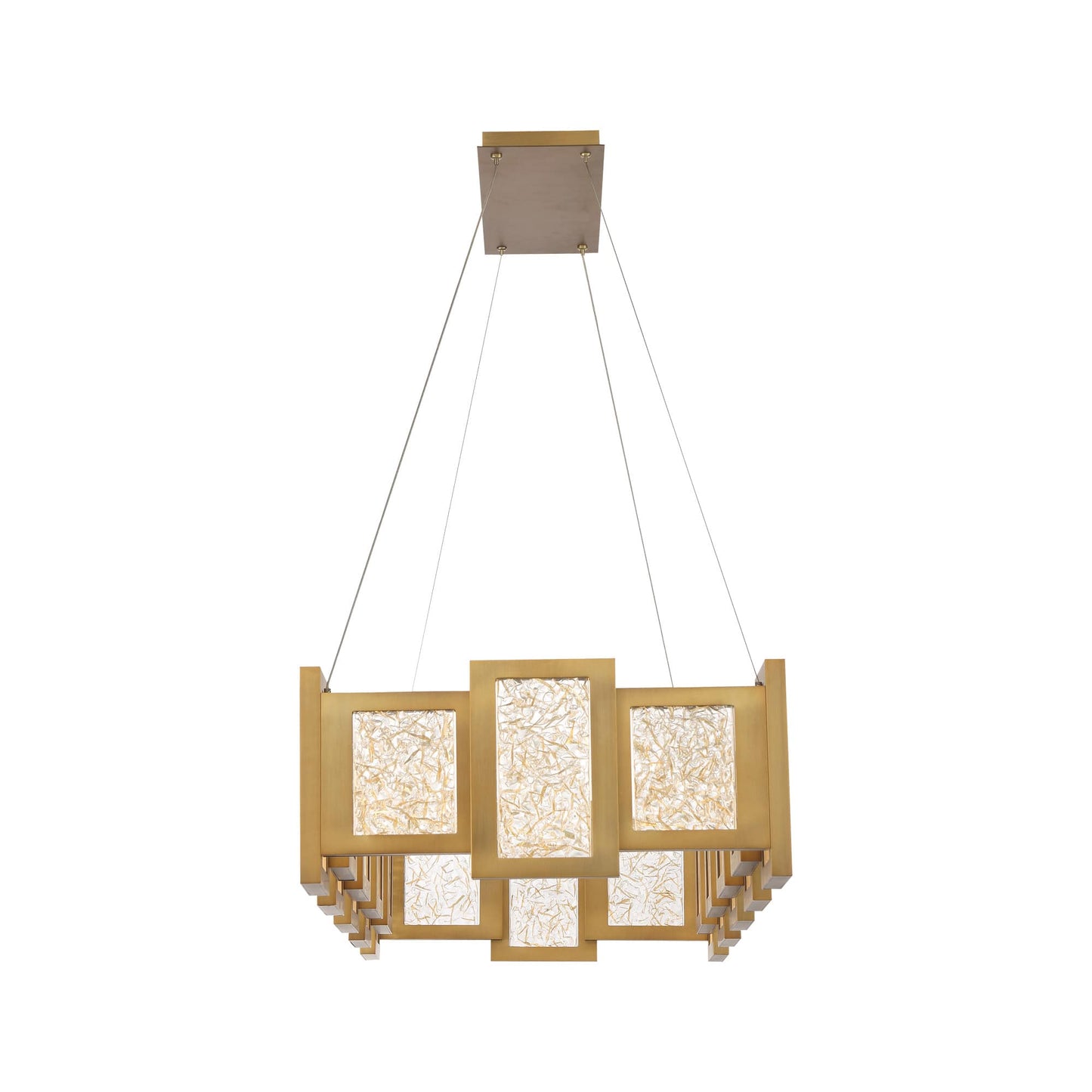 Fury 48" Wide LED Suspended Linear Chandelier with Opal Glass Shade