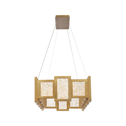 Fury 48" Wide LED Suspended Linear Chandelier with Opal Glass Shade