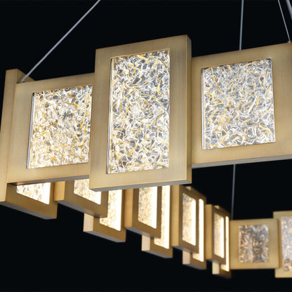 Fury 48" Wide LED Suspended Linear Chandelier with Opal Glass Shade