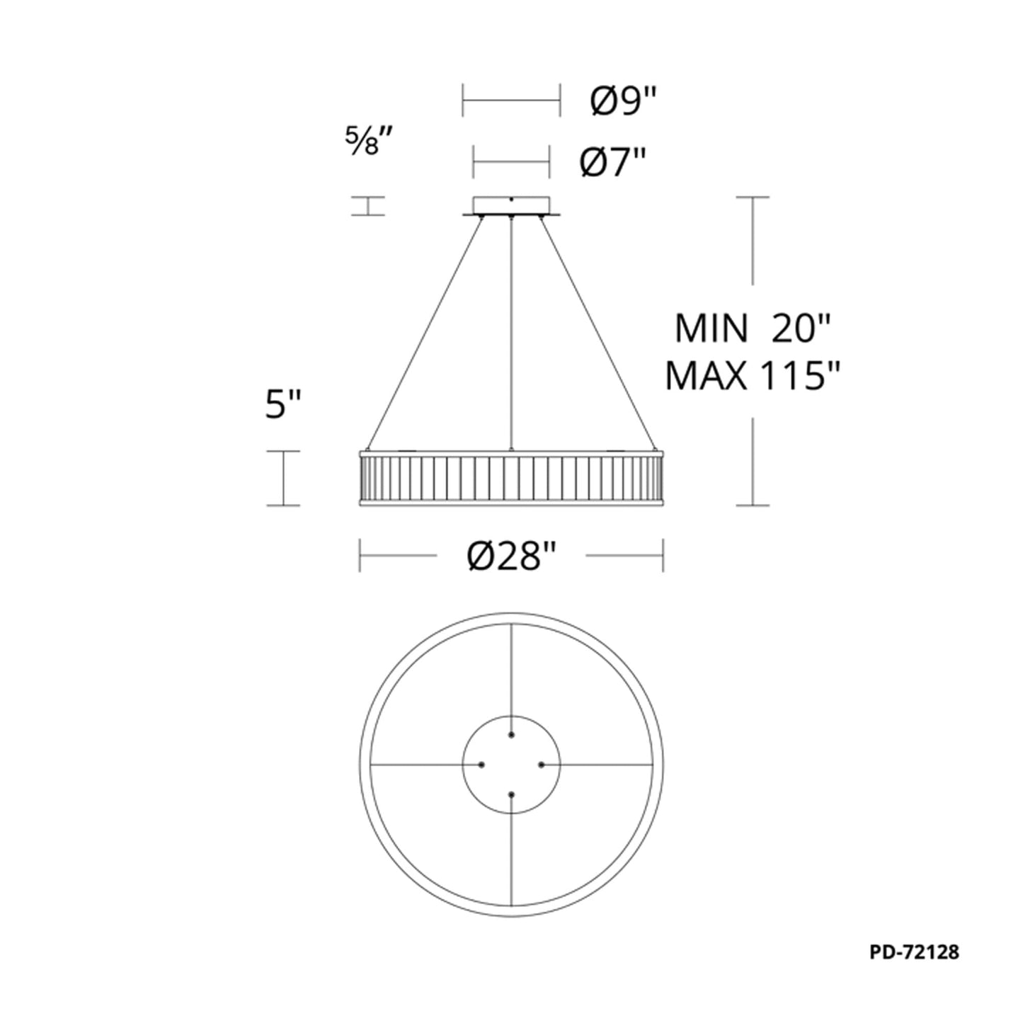 Coliseo 28" Wide 3000K LED Suspension Pendant