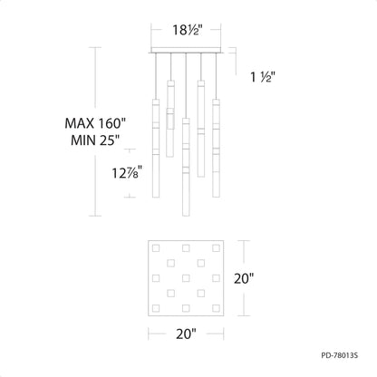 Minx 13 Light 20" Wide LED Crystal Multi Light Pendant