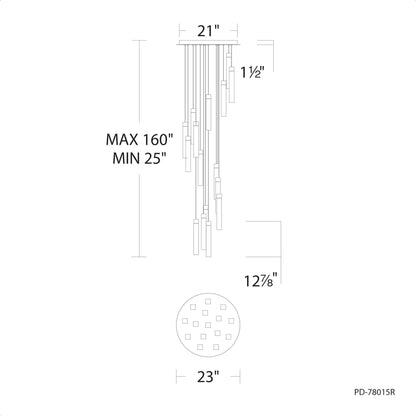 Minx 15 Light 23" Wide LED Crystal Multi Light Pendant