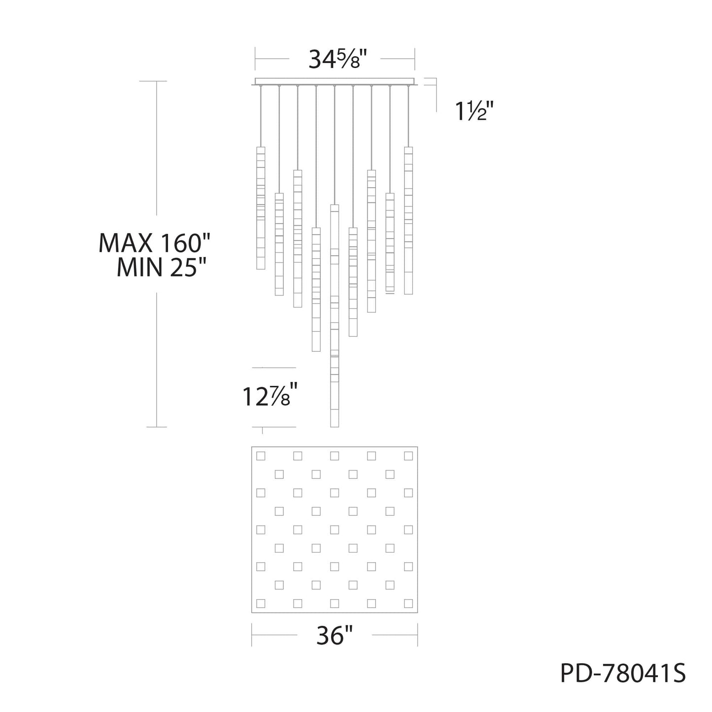 Minx 41 Light 36" Wide LED Crystal Multi Light Pendant