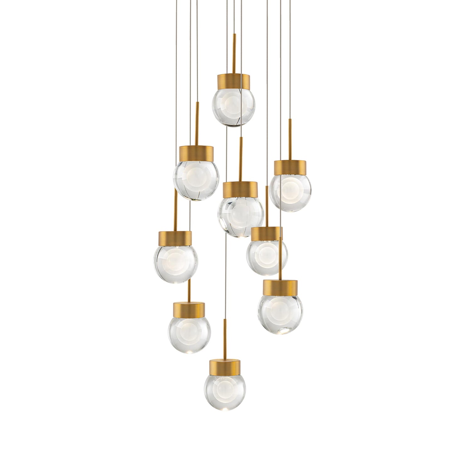 Double Bubble 9 Light 17" Wide LED Suspension Multi Light Pendant