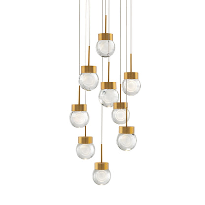 Double Bubble 9 Light 17" Wide LED Suspension Multi Light Pendant