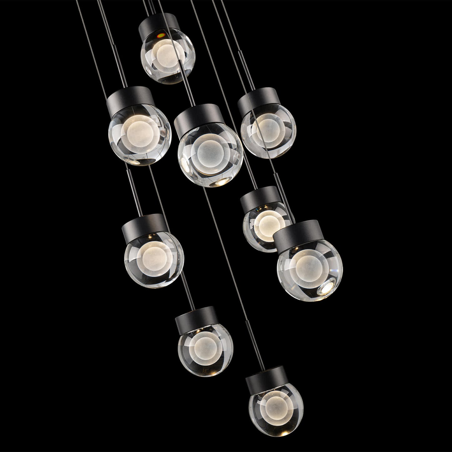 Double Bubble 9 Light 17" Wide LED Suspension Multi Light Pendant