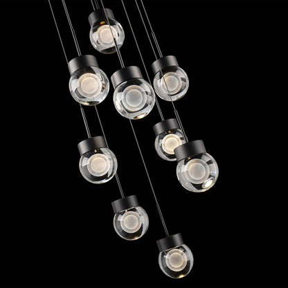 Double Bubble 9 Light 17" Wide LED Suspension Multi Light Pendant