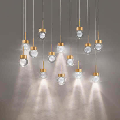 Double Bubble 14 Light 10" Wide LED Suspension Multi Light Pendant