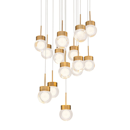 Double Bubble 15 Light 23" Wide LED Suspension Multi Light Pendant