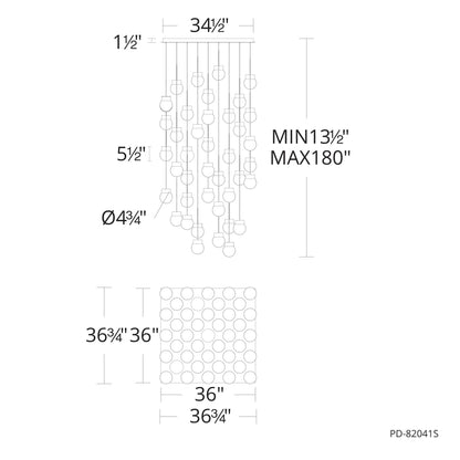 Double Bubble 41 Light 28" Wide LED Suspension Multi Light Pendant