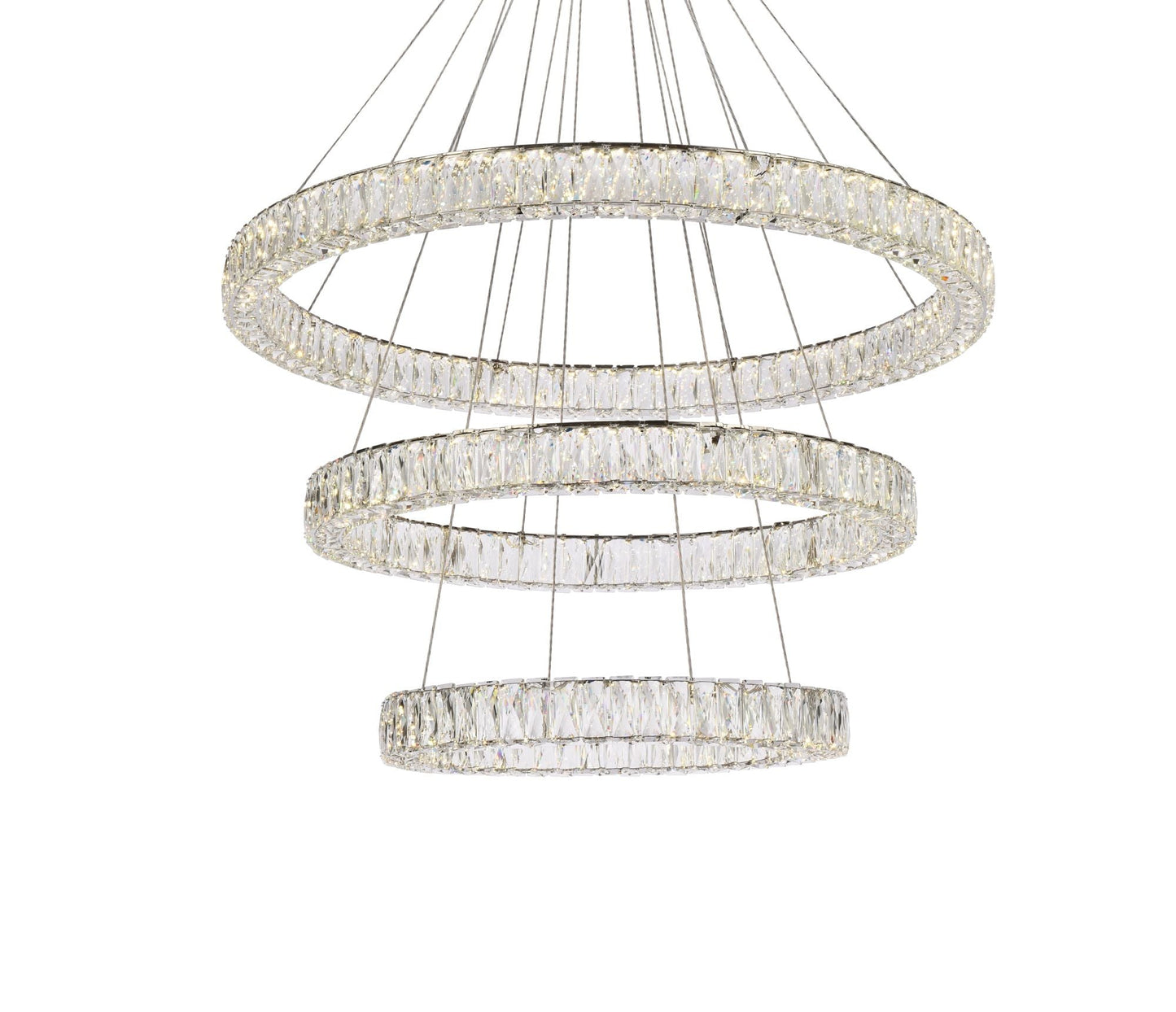 Monroe 41" Led Triple Ring Chandelier